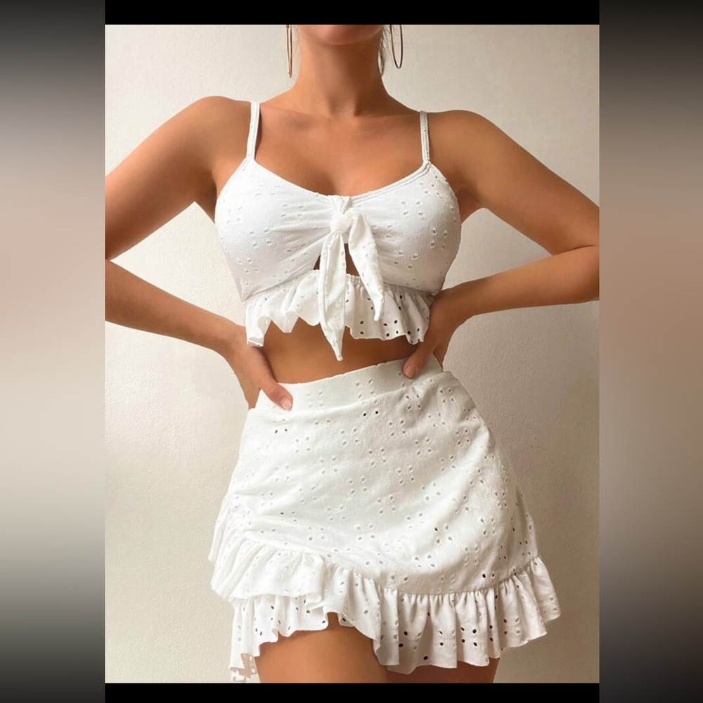 3 piece bathing suit.